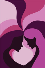Mother, Daughter, Woman, Women, Communication, Person, Intricacy, Waves, Love, Mind, Relationship, Freedom, Thoughts, Vector, Artwork