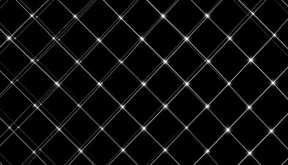 Abstract Geometric Pattern Intersecting Lines and Glowing Nodes on Black Background