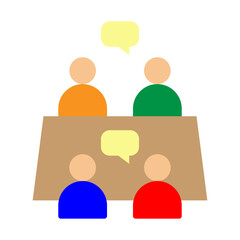 Team Communication Vector Flat Icon Design