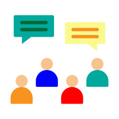 Community Discussion Vector Flat Icon Design