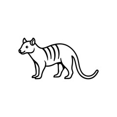 Vector illustration of Tasmanian Tiger silhouette.