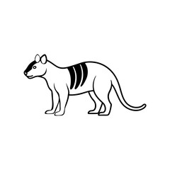 Vector illustration of Tasmanian Tiger silhouette.