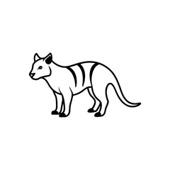 Vector illustration of Tasmanian Tiger silhouette.