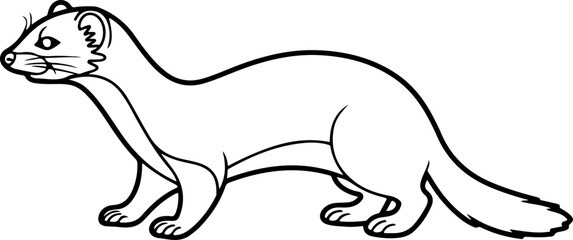 Weasel vector silhouette on white background