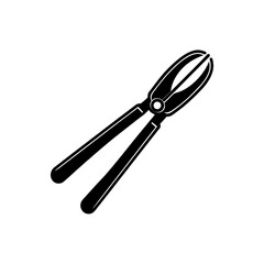 Vector illustration of Tongs silhouette