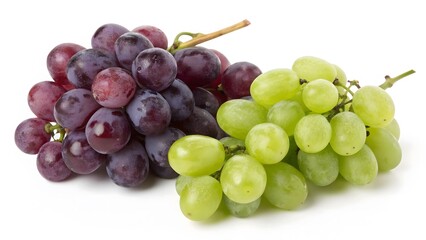 Fototapeta premium A vibrant, juicy cluster of red and green grapes, fresh from the vine