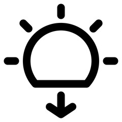 Sunset icon - minimalist outline style icon