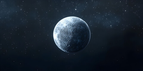 Obraz premium Moon in Space with Stars