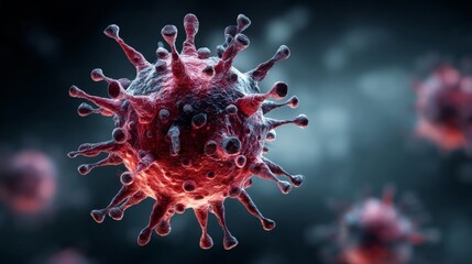 Microscopic View of Coronavirus: 3D Render of Virus Structure