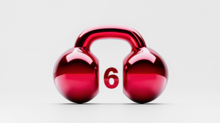 Red Kettlebell Headphones Concept on Transparent Background