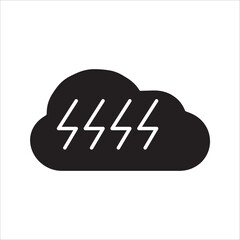 Storm cloud icon vector. Simple thunder sign