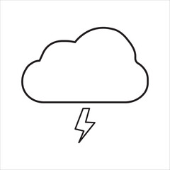 Storm cloud icon vector. Simple thunder sign