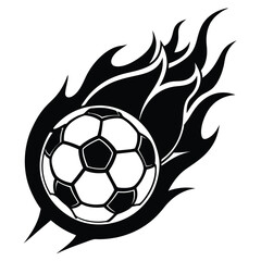 Obraz premium Soccer Ball On Fire Burning Dynamic Sports Illustration