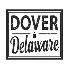 Dover Delaware Lighthouse Typography Vector