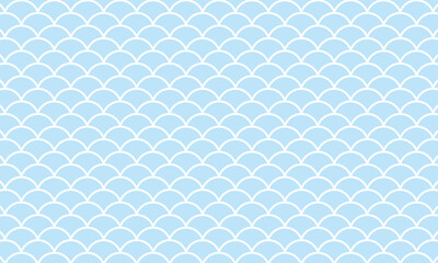Naklejka premium 上向きの白い線が入った爽やかな水色の鱗文