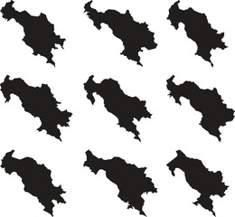 Costa Rica black map silhouette vector style with white background