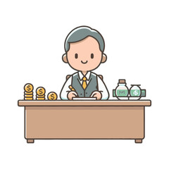 illustration design of a trader