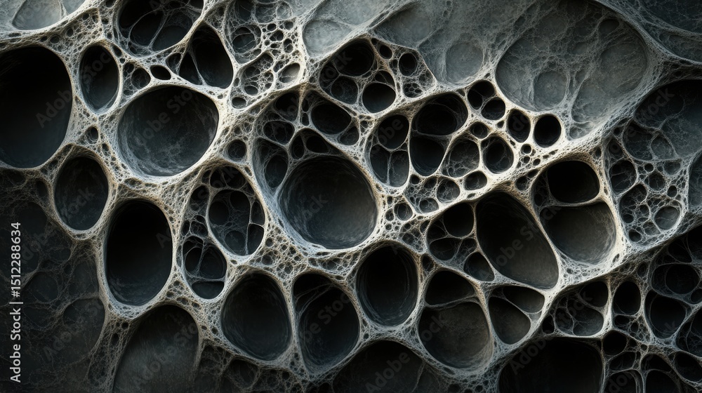 Fototapete abstract organic structure with interconnected cavities and a complex network of veins and hollows i