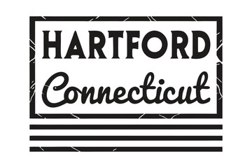 Hartford, Connecticut Distressed Typography Vector