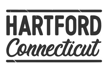 Hartford, Connecticut Script Typography Vector