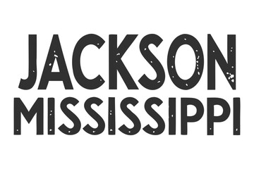 Jackson, Mississippi Distressed Typography Vector