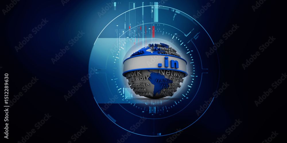 Aufkleber 3d rendering globe with dot in
