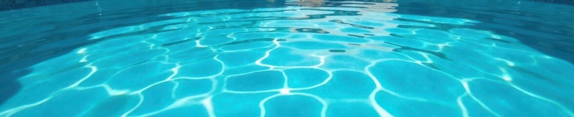 Fototapeta premium Azure ripples spread across a tranquil pool's surface, turquoise, pattern