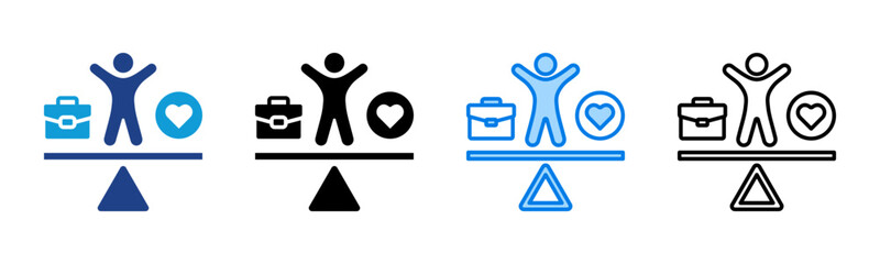 Work Life Balance icon sheet multiple style collection