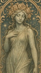 Obraz premium Elegant ethereal goddess art.