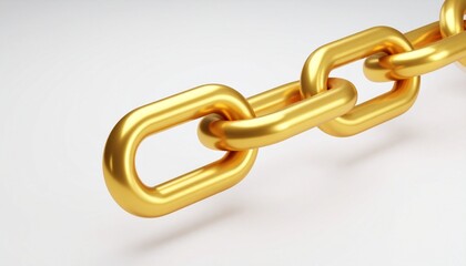 Fototapeta premium gold chain on white background