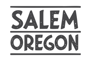 Salem, Oregon Typography Vector Design
