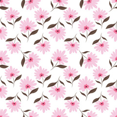 Exotic hand drawn flowers, seamless patterns with floral for fabric, textiles, clothing, wrapping paper, cover, banner, home decor, abstract backgrounds. Vector illustration