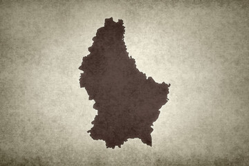 Map of Luxembourg printed on a paper