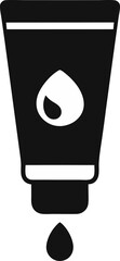 Eye Cream Tube With Drop Silhouette Vector Illustration