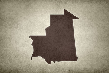 Map of Mauritania printed on a paper