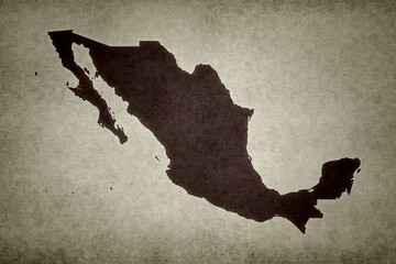 Map of Mexico printed on a paper