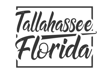 Tallahassee Florida Cursive Script Vector