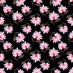 Exotic hand drawn flowers, seamless patterns with floral for fabric, textiles, clothing, wrapping paper, cover, banner, home decor, abstract backgrounds. Vector illustration