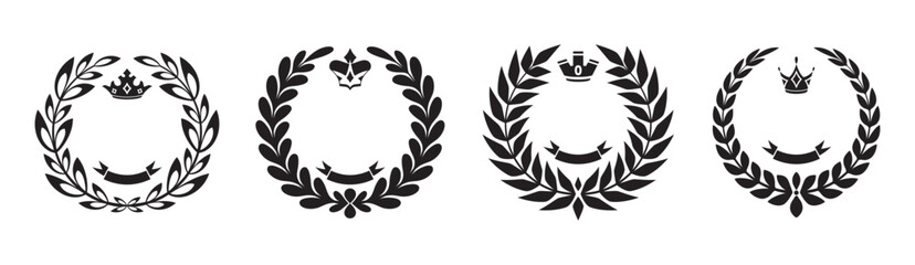 Obraz premium Laurel Wreath Icon Set. Vector illustration eps 10