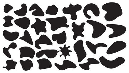Solid Black Abstract Blob Shape Vector Collection