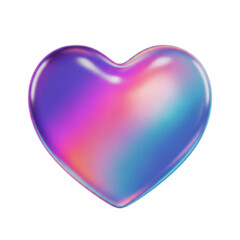 Iridescent heart shape in pastel tones