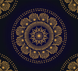 Elegant Gold Mandala Design on Dark Background – Luxury Ornamental Vector Pattern
