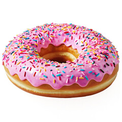 facing sofa that looks like a giant donut with pink frosting and sprinkles