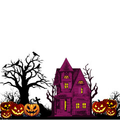 halloween house with pumpkin