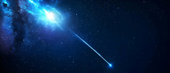 Bright Comet Streaking Across The Dark Space