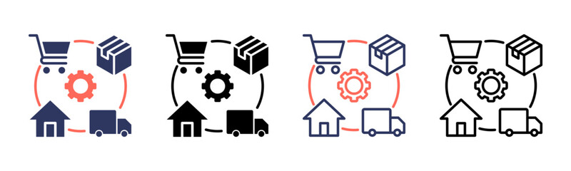 Fulfillment icon sheet multiple style collection