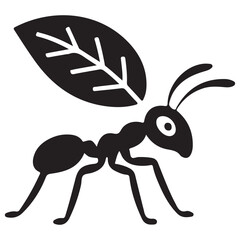 Black ant isolated. Vector illustration EPS 10