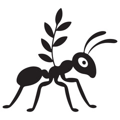 Black ant isolated. Vector illustration EPS 10
