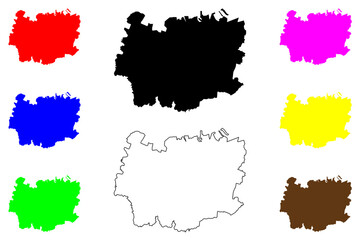 Semarang city (Republic of Indonesia, Region Java) map vector illustration, scribble sketch Semarang map