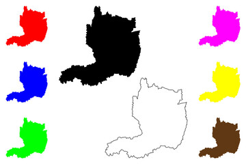 Fototapeta premium Sukabumi city (Republic of Indonesia, Region Java) map vector illustration, scribble sketch Sukabumi map